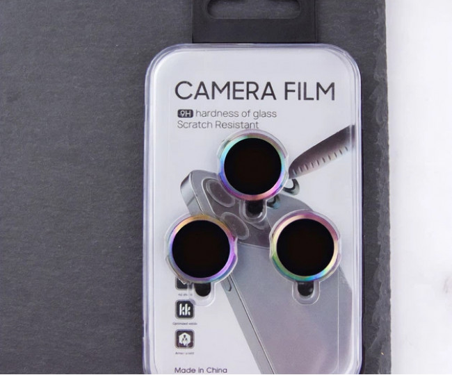 Защитное стекло Monblan для камеры iPhone 16 Pro/16 Pro Max Metal Ring Series (Rainbow)